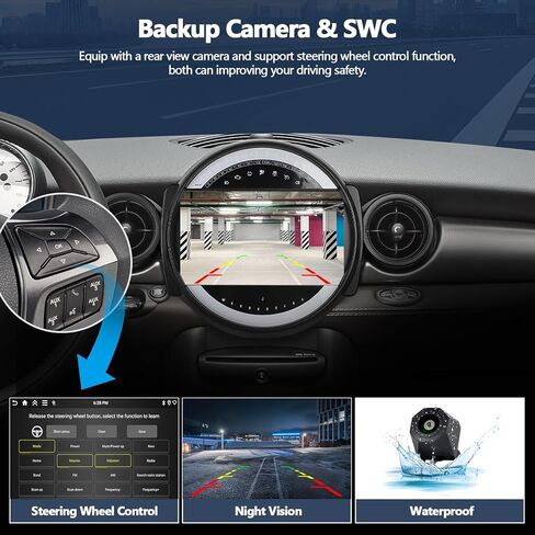CamECHO 4+128GB راديو السيارة ستيريو لسيارات BMW Mini Cooper R56 2007-2013 Android 15 CarPlay Android Auto 9 بوصة Incell 1280 * 720 وحدة رأس شاشة تعمل باللمس مع نظام تحديد المواقع بلوتوث واي فاي FM RDS HD كاميرا احتياطية in Saudi Arabia