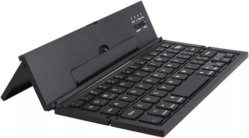 Mini Travel Wireless Keyboard Compatible with Apple iPhone 17/16/16E/16/ and Pro/Max/Plus Models Built-in Phone Holder/Stand-Ultra Slim Folding Rechargeable Full Size Keyboard! in Kuwait