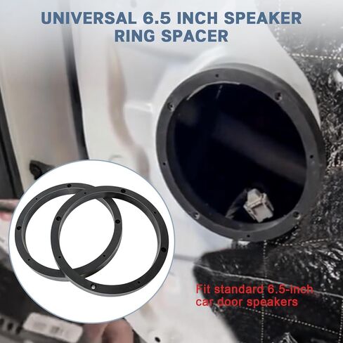 4PCS 6.5 Inch Speaker Spacer Kit,Solid Plastic Car Door Speakers Adapter Gasket Mounting Bracket,Universal 6 1/2" Vehicle Stereo Speaker Ring Spacers 0.69" Depth in Saudi Arabia