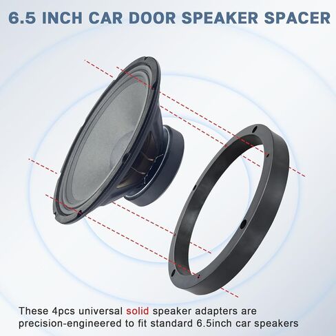 4PCS 6.5 Inch Speaker Spacer Kit,Solid Plastic Car Door Speakers Adapter Gasket Mounting Bracket,Universal 6 1/2" Vehicle Stereo Speaker Ring Spacers 0.69" Depth in Saudi Arabia