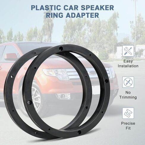 4PCS 6.5 Inch Speaker Spacer Kit,Solid Plastic Car Door Speakers Adapter Gasket Mounting Bracket,Universal 6 1/2" Vehicle Stereo Speaker Ring Spacers 0.69" Depth in Saudi Arabia