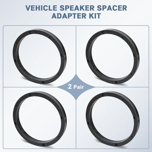 4PCS 6.5 Inch Speaker Spacer Kit,Solid Plastic Car Door Speakers Adapter Gasket Mounting Bracket,Universal 6 1/2" Vehicle Stereo Speaker Ring Spacers 0.69" Depth in Saudi Arabia