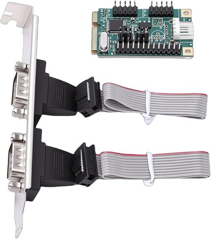 Zunate PCIe 232 Card, Dual Serial Port Expansion with Low Profile Bracket for PC, Laptops, Industrial Computers, 256 Byte FIFO Buffer, Full Size Bracket, Baud Rate up to 115200bps, PCIe in Saudi Arabia