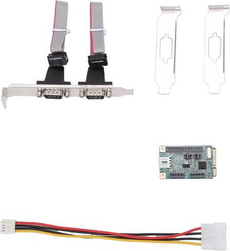 Zunate PCIe 232 Card, Dual Serial Port Expansion with Low Profile Bracket for PC, Laptops, Industrial Computers, 256 Byte FIFO Buffer, Full Size Bracket, Baud Rate up to 115200bps, PCIe in Saudi Arabia