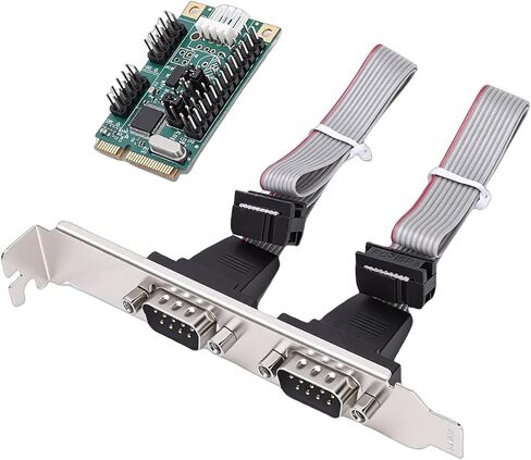 Zunate PCIe 232 Card, Dual Serial Port Expansion with Low Profile Bracket for PC, Laptops, Industrial Computers, 256 Byte FIFO Buffer, Full Size Bracket, Baud Rate up to 115200bps, PCIe in Saudi Arabia