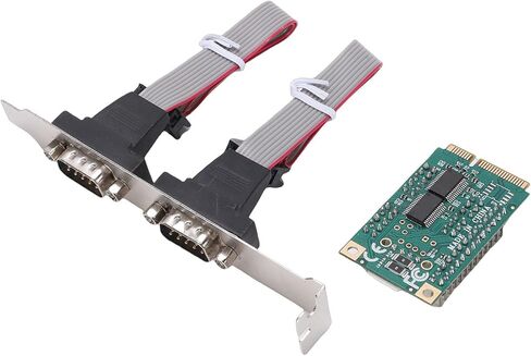 Zunate PCIe 232 Card, Dual Serial Port Expansion with Low Profile Bracket for PC, Laptops, Industrial Computers, 256 Byte FIFO Buffer, Full Size Bracket, Baud Rate up to 115200bps, PCIe in Saudi Arabia