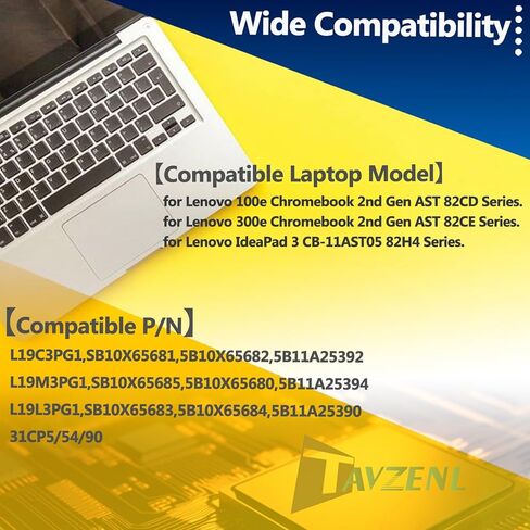 استبدال بطارية L19M3PG1 47Wh لجهاز Lenovo 300e 100e Chromebook الجيل الثاني AST 82CE 82CD IdeaPad 3 CB-11AST05 82H4 Series L19C3PG1 L19L3PG1 11.52V 4125 in Kuwait