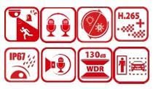 LTS CMIP3CD82WI-28LAISP كاميرا برجية 8 ميجابكسل ضوء أبيض، IR WDR 3D-DNR كاميرا أمان خارجية نظام مراقبة الشبكة H.265+ PoE مع عدسة ثابتة 2.8 مم، معدنية in Kuwait