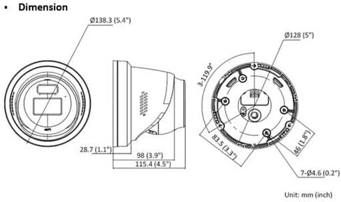 LTS CMIP3CD82WI-28LAISP كاميرا برجية 8 ميجابكسل ضوء أبيض، IR WDR 3D-DNR كاميرا أمان خارجية نظام مراقبة الشبكة H.265+ PoE مع عدسة ثابتة 2.8 مم، معدنية in Kuwait