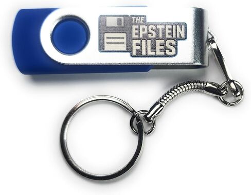 محرك أقراص فلاش Epstein Files سعة 4 جيجابايت USB 3.0، تصميم سلسلة مفاتيح معدنية باللونين الأزرق والفضي، تخزين آمن للمستندات للملفات والصور الخاصة - هدية هفوة عملية بالكامل. in Kuwait