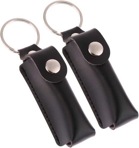 قطعتان من غطاء حافظة محرك فلاش USB وحامل وحدة تخزين Pu USB مع سلسلة مفاتيح، أسود in Kuwait