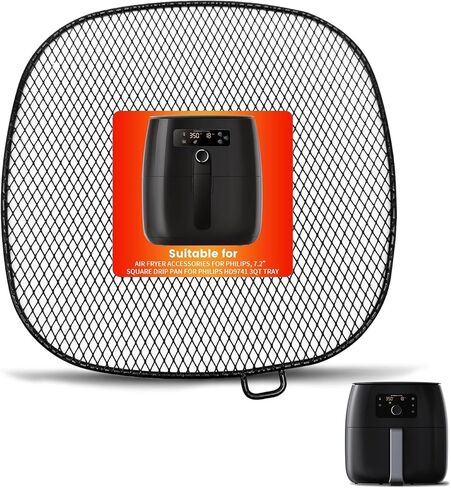 Air Fryer Accessories for Philips, 7.2" Square Drip Pan for Philips HD9741 3QT Tray Rack Compatible with HD9641 HD9721, HD9730, Dishwasher Safe in Saudi Arabia
