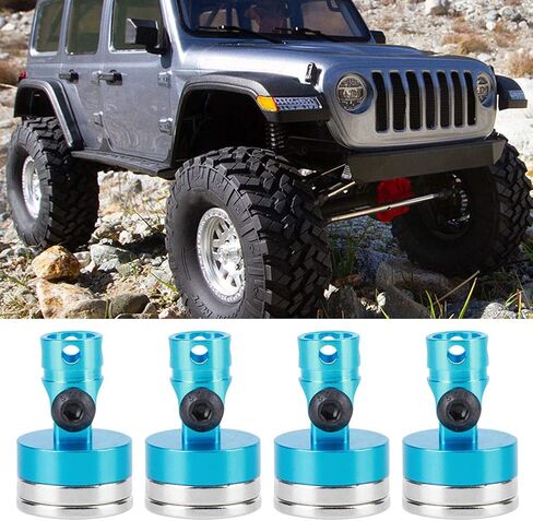 Pilipane Long-Lasting Magnetic Column Posts, Aluminum Alloy Magnetic RC Car Shell Posts, Aluminum Alloy RC Car Accessories for AXIAL SCX10 1/10 Model(Blue) in Saudi Arabia