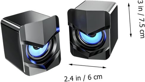 مكبرات صوت كمبيوتر USB صغيرة مع مضخم صوت جهير، صوت مكتبي متعدد الوسائط للكمبيوتر المحمول والهاتف، نظام صوت مكتبي سلكي أسود DC5v in Kuwait
