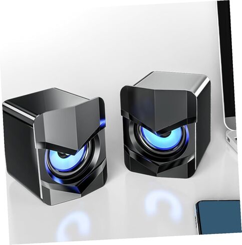 مكبرات صوت كمبيوتر USB صغيرة مع مضخم صوت جهير، صوت مكتبي متعدد الوسائط للكمبيوتر المحمول والهاتف، نظام صوت مكتبي سلكي أسود DC5v in Kuwait