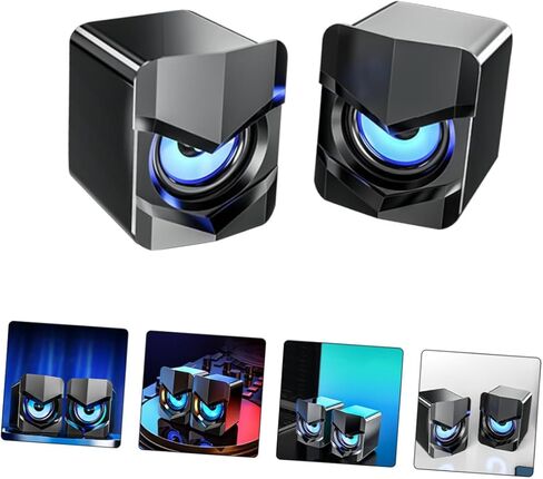 مكبرات صوت كمبيوتر USB صغيرة مع مضخم صوت جهير، صوت مكتبي متعدد الوسائط للكمبيوتر المحمول والهاتف، نظام صوت مكتبي سلكي أسود DC5v in Kuwait