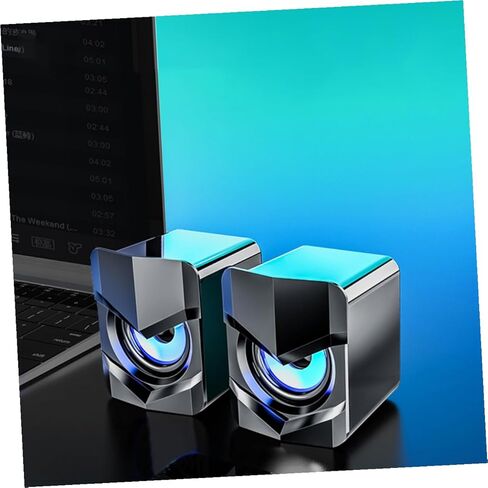 مكبرات صوت صغيرة الحجم لسطح المكتب تعمل بمنفذ USB مع تحسين صوت الجهير لاستخدام الكمبيوتر والكمبيوتر المحمول في المكتب، ونظام صوت سلكي للوسائط المتعددة باللون الأسود، متوافق مع أجهزة DC5v in Kuwait