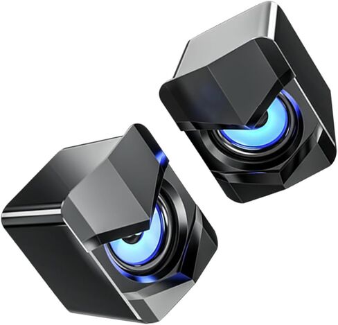 مكبرات صوت كمبيوتر صغيرة تعمل بمنفذ USB ونظام صوت سطح المكتب متعدد الوسائط مع صوت جهير، ومكبرات صوت USB سلكية لاستخدام الكمبيوتر والكمبيوتر المحمول في المكتب، باللون الأسود، متوافقة مع تيار مستمر 5 فولت in Kuwait