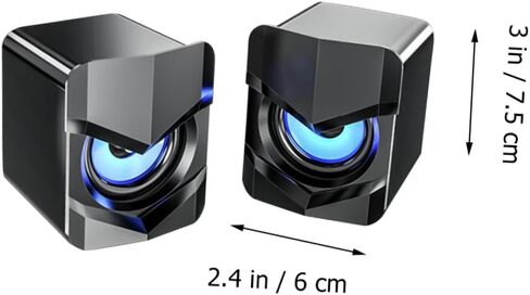 مكبرات صوت كمبيوتر صغيرة تعمل بمنفذ USB ونظام صوت سطح المكتب متعدد الوسائط مع صوت جهير، ومكبرات صوت USB سلكية لاستخدام الكمبيوتر والكمبيوتر المحمول في المكتب، باللون الأسود، متوافقة مع تيار مستمر 5 فولت in Kuwait