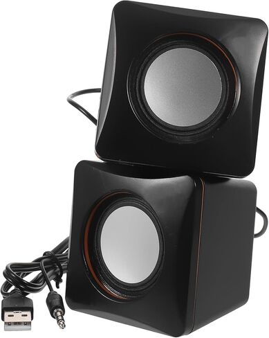 سماعات كمبيوتر Sewroro Mini USB لسطح المكتب والكمبيوتر المحمول ومكبرات صوت سلكية متعددة الوسائط مع طاقة USB للاستخدام المنزلي والمكتب والألعاب متوافقة مع DC5v in Kuwait