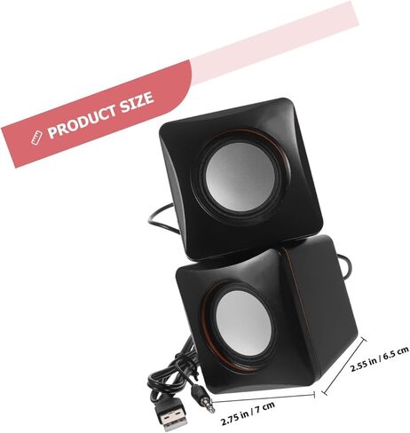 سماعات كمبيوتر Sewroro Mini USB لسطح المكتب والكمبيوتر المحمول ومكبرات صوت سلكية متعددة الوسائط مع طاقة USB للاستخدام المنزلي والمكتب والألعاب متوافقة مع DC5v in Kuwait