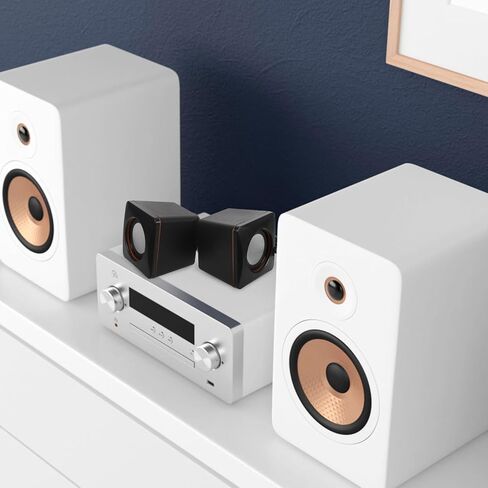 سماعات كمبيوتر Sewroro Mini USB لسطح المكتب والكمبيوتر المحمول ومكبرات صوت سلكية متعددة الوسائط مع طاقة USB للاستخدام المنزلي والمكتب والألعاب متوافقة مع DC5v in Kuwait