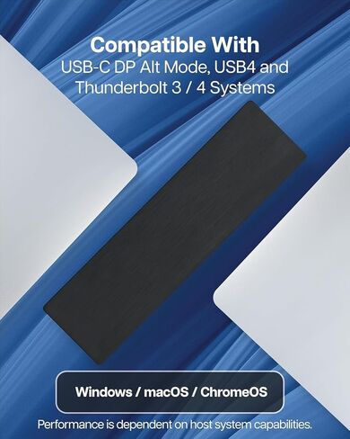 VT2500 USB-C MST 3X شاشة كمبيوتر محمول - 85 وات من الطاقة، 2X DispayPort، 1x HDMI، 4X منافذ USB، صوت، إيثرنت، قارئ SD لنظام التشغيل Windows in Kuwait