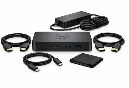حزمة Dell Pro Smart Dock SD25 - محطة إرساء USB C مع شحن 130 واط + كابل HDMI، كابل USB C، كابل DisplayPort + قطعة قماش للتنظيف، دعم متعدد الشاشات، إيثرنت 2.5 جيجابت، أسود in Saudi Arabia