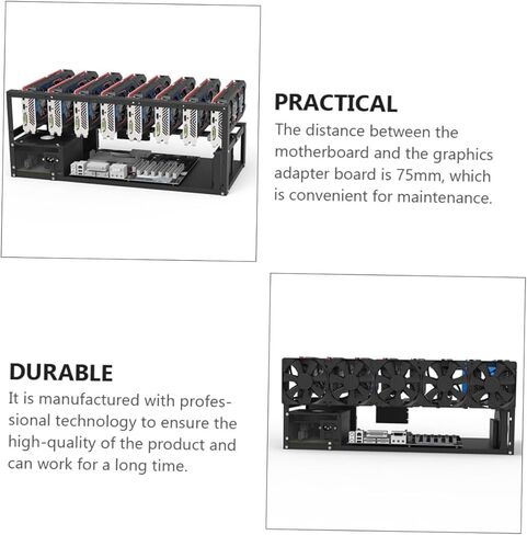 Kisangel Open Frame Graphics Cards Bracket for 8 Gpu Mining Rig Video Cards Storage Frame with High Ventilation and Other Miners in Saudi Arabia