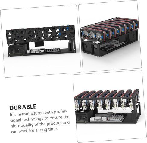 Kisangel Open Frame Graphics Cards Bracket for 8 Gpu Mining Rig Video Cards Storage Frame with High Ventilation and Other Miners in Saudi Arabia