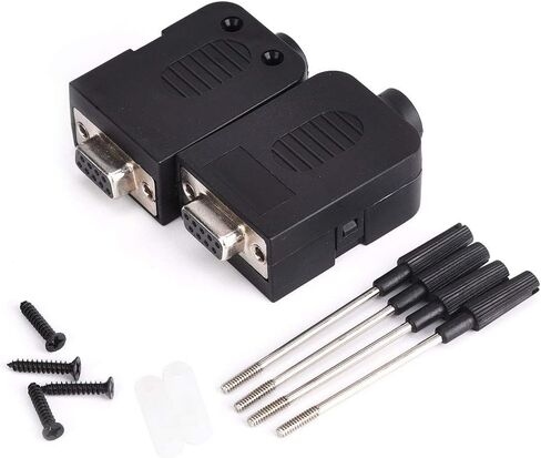 plplaaoo DB9 Female Connector Serial to Terminal Adapter with Black Housing for Industrial Control Equipment and On Site Debugging Projects Metal Plated Copper Pin 2Pcs Set in Saudi Arabia