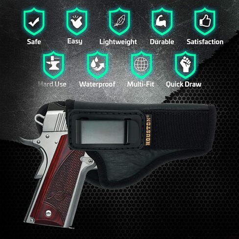 حافظة مسدس IWB قابلة للطي للرجال مخفية تحمل 1911 5 بوصة و4 بوصة، براوننج 9 مم - حافظة مسدس للنساء/الرجال - حافظات مخفية من هيوستن in Kuwait