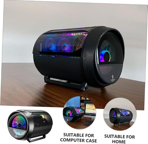 حافظة كمبيوتر الألعاب GALPADA برج تبريد المياه Matx مع لوحة دائرية RGB وحاوية مضيفة للكمبيوتر الشخصي باللون الأسود للاستخدام في المكتب والمقهى in Kuwait