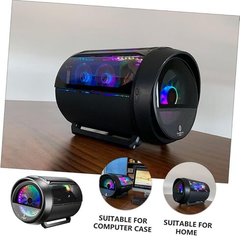 حافظة كمبيوتر ألعاب jojofuny مع زجاج مقسى دائري بانورامي RGB، هيكل تبريد مياه Matx، أسود، لبناء أجهزة الكمبيوتر المنزلية والمكتبية in Kuwait
