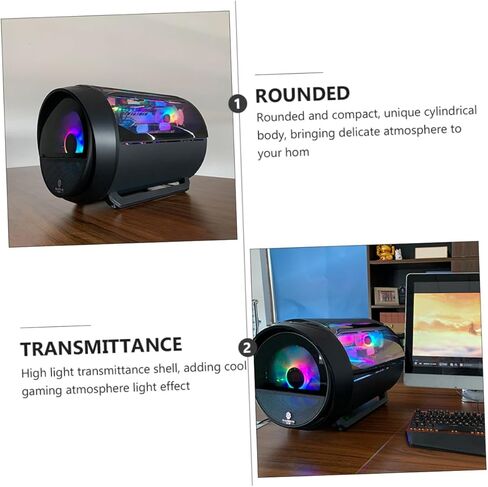 حافظة كمبيوتر ألعاب jojofuny مع زجاج مقسى دائري بانورامي RGB، هيكل تبريد مياه Matx، أسود، لبناء أجهزة الكمبيوتر المنزلية والمكتبية in Kuwait