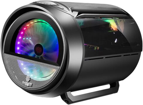 حافظة كمبيوتر مستديرة لتبريد المياه RGB للوحة الأم Matx، هيكل ألعاب معدل مع نافذة بانورامية، أسود، مناسب لأجهزة الكمبيوتر المنزلية والمقهى in Kuwait