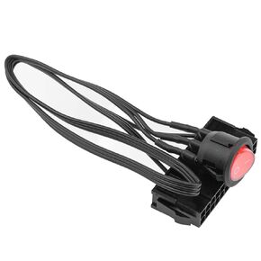 24 دبوس ATX Power Jump Switch 50 سم سلك مضفر ومؤشر LED أحمر جسر منفذ أنثى لاختبار الطاقة والتحكم في مضخة مياه تبريد الكمبيوتر قطعة واحدة in Kuwait