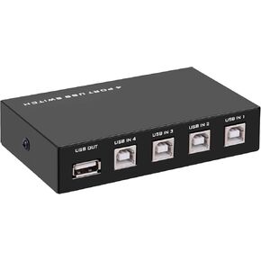 USB2.0 Printer Sharer Switcher, 4 Port USB B Print Selector Switch Adapter 4 in 1 Out Printer Splitter Hub for Printer Scanner Camera Keyboard in Kuwait