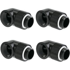 باروش G1/4 بوصة تركيب موسع ذكر إلى أنثى، دوار 90 درجة، FBWT90، 4 عبوات، أسود in Kuwait