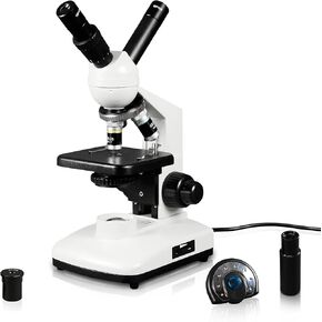 Vision Scientific VME0015-CXT-LD-DG1.3-E2 مجهر مركب مزدوج الرؤية، عدسات عينية 10x WF و20x WF، تكبير 40x-800x، إضاءة LED، مكثف 0.65 N.A، كاميرا عدسة رقمية بدقة 1.3 ميجابكسل in Kuwait