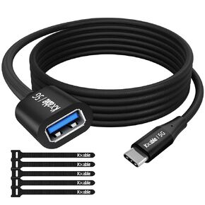 كابل USB C إلى USB أنثى 3FT، كابل Type-C ذكر إلى USB A 3.1 أنثى OTG، نقل بيانات بسرعة 5 جيجابت في الثانية، متوافق مع MacBook Pro/Air، iPhone 17 Pro Max 16/15 Series، Galaxy S25 S24/S23/S22/S21 والمزيد in Kuwait