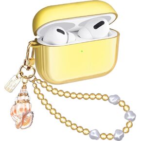 متوافق مع حافظة AirPods 4، غطاء مجوهرات ذهبي لامع واقٍ للفتيات لسماعات Air Pods الجيل الرابع مع سلسلة مفاتيح فاخرة للنساء والفتيات (وردي) in Kuwait