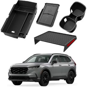 3 قطع منظم وحدة التحكم المركزية متوافق مع Honda CRV 2023 2024 2025 2026 ملحقات CR-V مسند الذراع الهجين علبة تنظيم صندوق تخزين مخفي مادة ABS in Kuwait