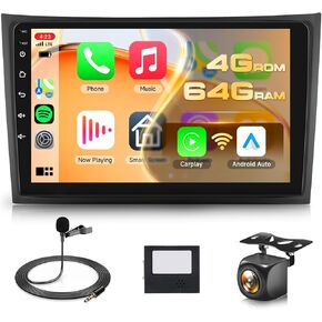 4G+ 128G Upgrade Car Radio for Volvo XC90 2004-2013, Driauto 10.1 Inch Double Din Car Stereo with Wireless Carplay and Android Auto Mirror Link, Bluetooth WiFi GPS Navi SWC Backup Camera EQ FM/RDS in Kuwait