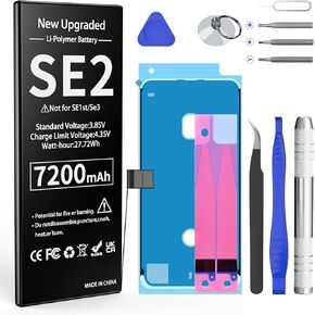 New Internal Battery with Professional Repair Tool Kit Compatible with iPhone SE2 (SE 2020 2nd Generation) 0 Cycle Li-Polymer Replacement Battery Model A2275 A2296 A2298 in Kuwait