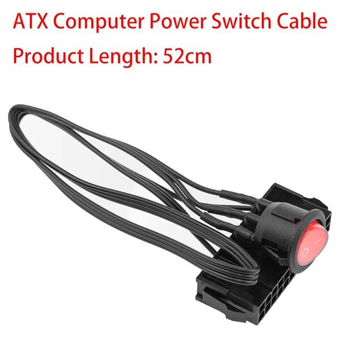 24-pin ATX Power Jump Switch 50cm Braided Wire and Red LED Indicator Female Port Bridge for Power Testing and Computer Cooling Water Pump Control 1PCS in Saudi Arabia