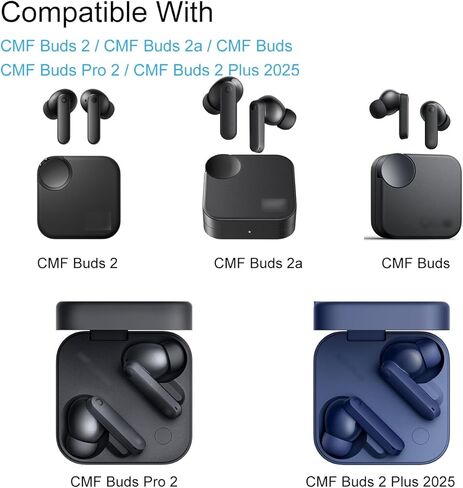 أطراف أذن بديلة من Klowcok لسماعات الأذن CMF Buds 2a / Buds Pro 2 / Buds 2 Plus 2025، متوافقة مع CMF Buds/Buds 2، أطراف أذن من السيليكون الناعم 6 أزواج (S/M/L) أسود in Kuwait