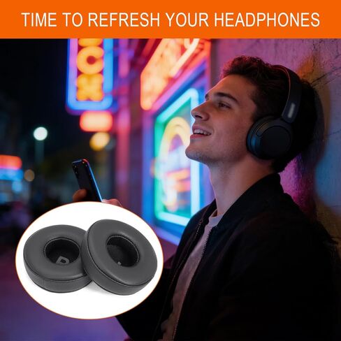 وسائد أذن بديلة لسوني WH-CH520، وسائد أذن لسوني WH-CH500/CH510/CH520، MDR-ZX100/ZX110/ZX110NC/ZX220/ZX200/ZX300/ZX330BT، MDR-V100/V150/V200/V250/V300/V400 (أسود) in Kuwait