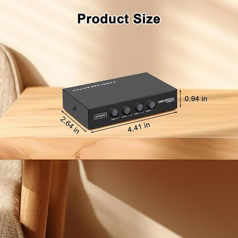 USB2.0 Printer Sharer Switcher, 4 Port USB B Print Selector Switch Adapter 4 in 1 Out Printer Splitter Hub for Printer Scanner Camera Keyboard in Kuwait