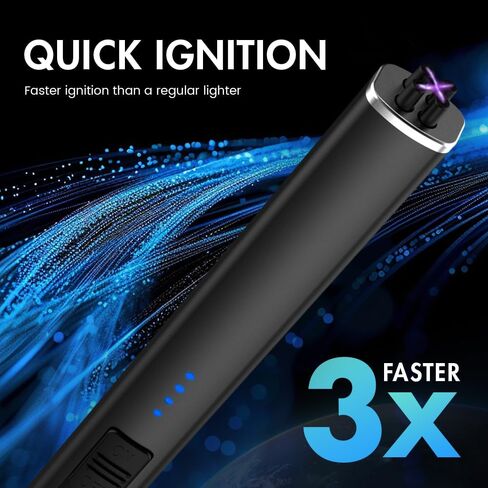 ولاعة شموع طويلة عديمة اللهب مقاومة للرياح مع قوس مزدوج، ولاعة قابلة لإعادة الشحن عبر USB للشموع والشواء والألعاب النارية in Kuwait